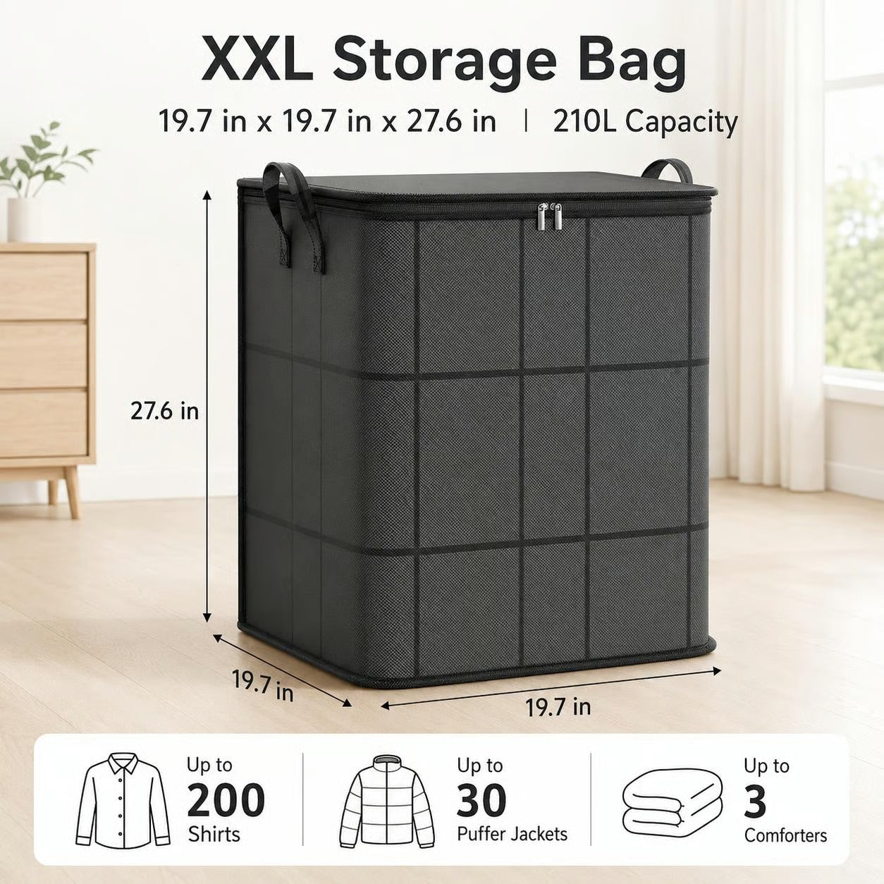 XXL Storage Bag 50x50x70cm 175L Capacity