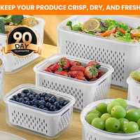 Food Storage Containers for Fridge with Removable Colander