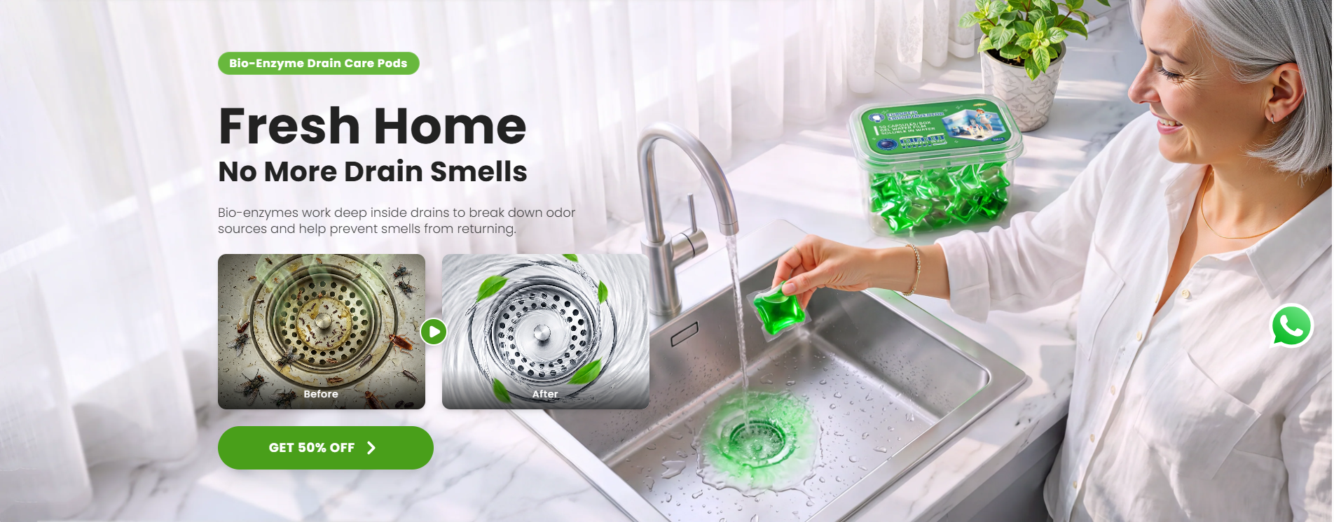Fresh Home – No More Drain Smells