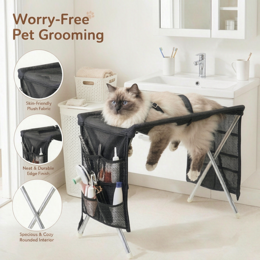 2-in-1 Foldable Pet Grooming Bed