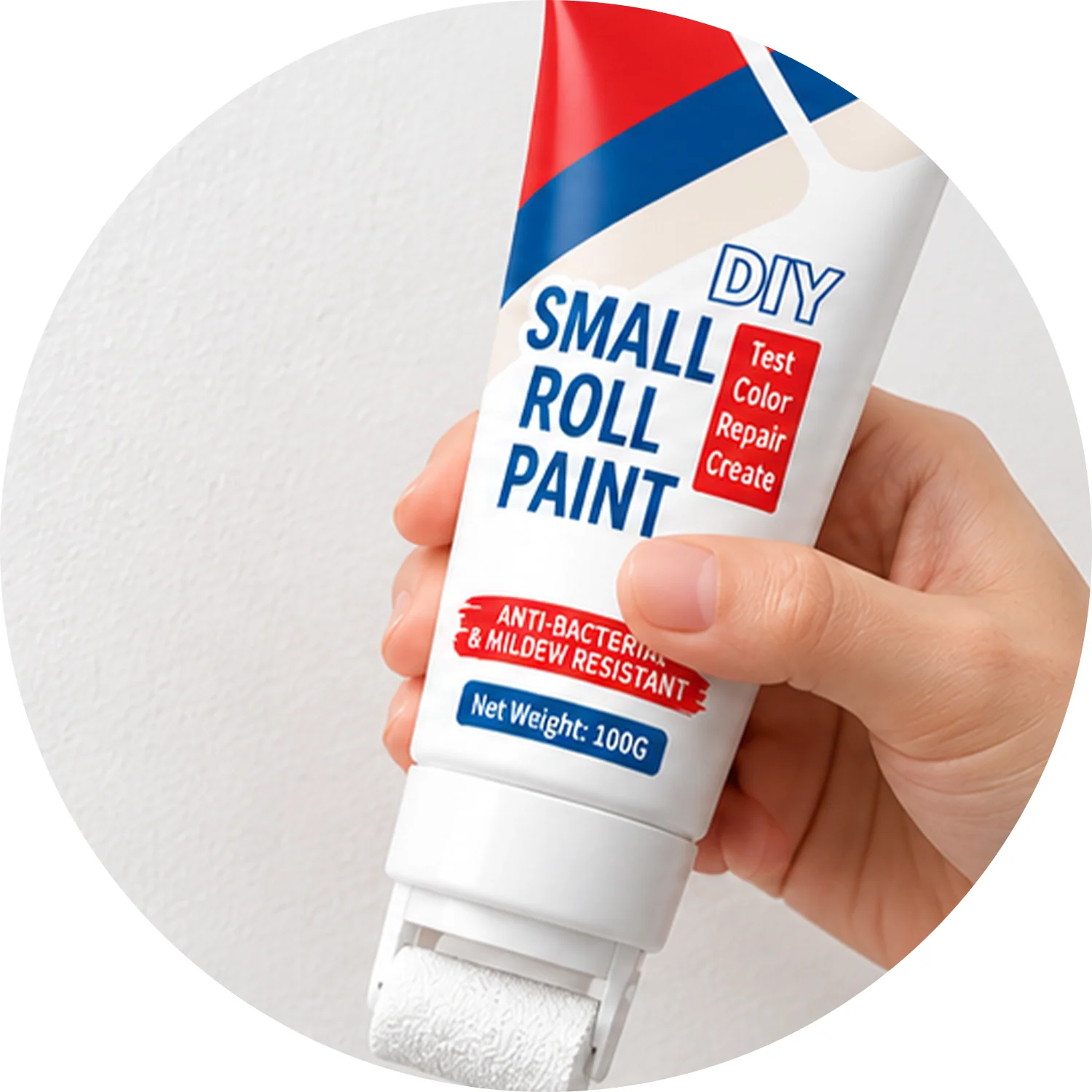 Gently squeeze the paint tube