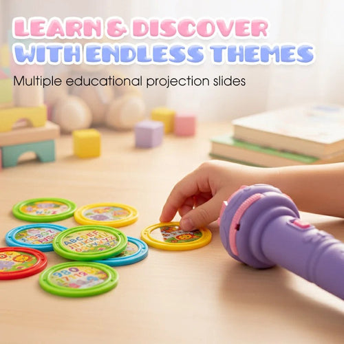 📢 Early Education Projector Torch for Kids 🔦 Click, Project & Learn – A Pocket-Sized Nighttime Adventure ✨