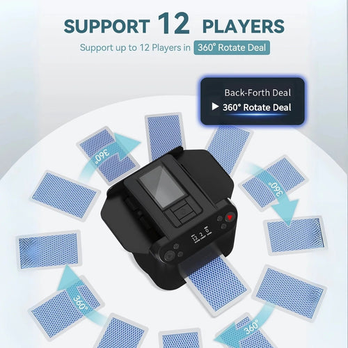 2-in-1 Automatic Card Shuffler & Dealer With 4 Card Drawing Remotes