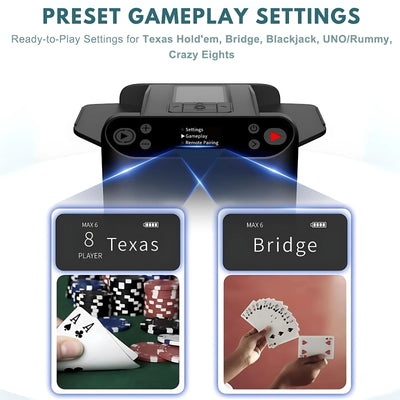 2-in-1 Automatic Card Shuffler & Dealer With 4 Card Drawing Remotes