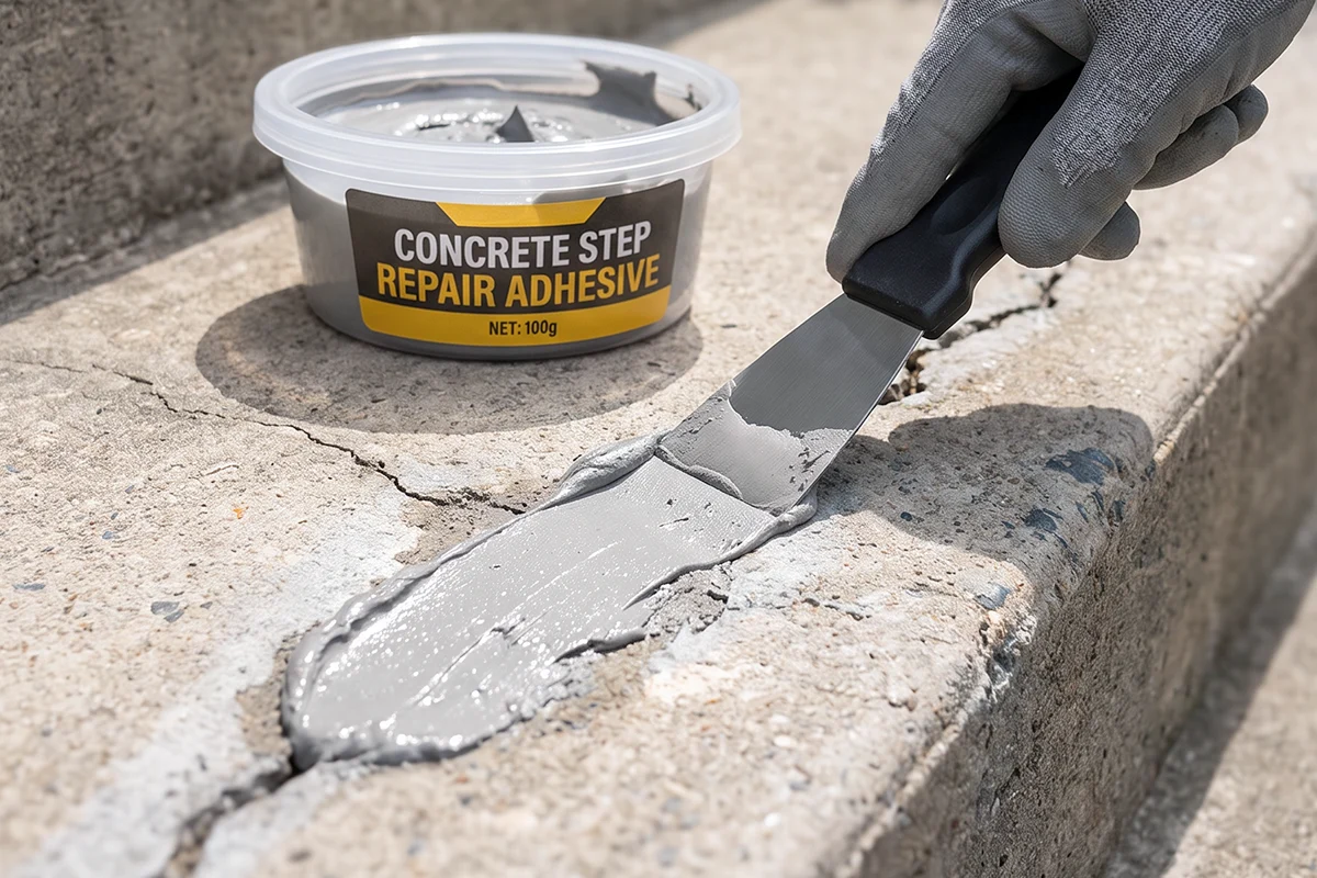 Applying repair paste with a scraper