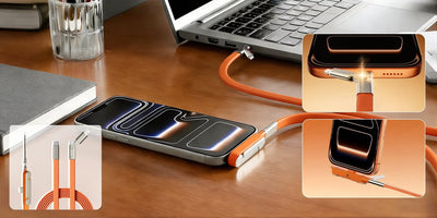 Ultimate 240W Ultra-Fast Charging Cable with 360° Rotating Stealth Phone Stand