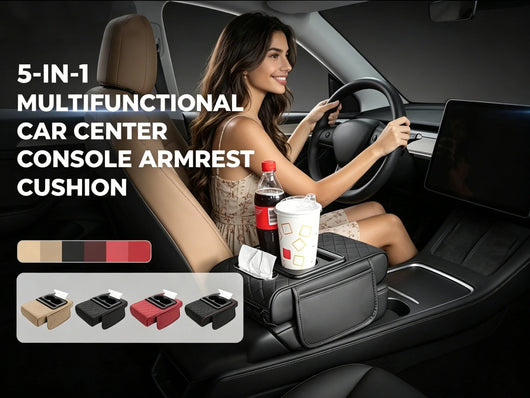 Multifunctional PU Leather Car Armrest Box Mat
