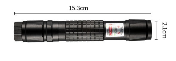 Laser tool with cross-line and single-point modes, shown with dimensions of 153 mm by 21 mm
