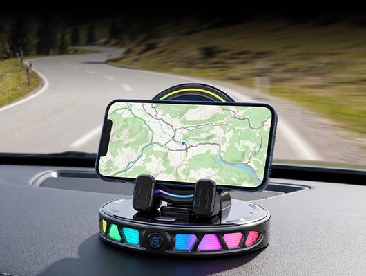 📱 RGB Car Phone Mount ✅ Auto-Clamping & Wireless Charging | Safe One-Hand Driving 🚗