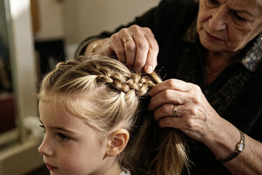 Braiding a girl's hair