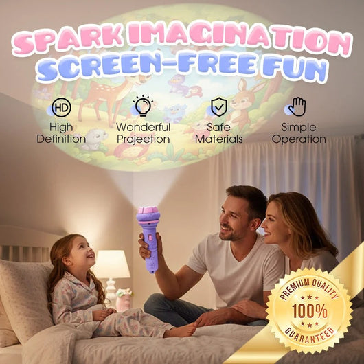 📢 Early Education Projector Torch for Kids 🔦 Click, Project & Learn – A Pocket-Sized Nighttime Adventure ✨