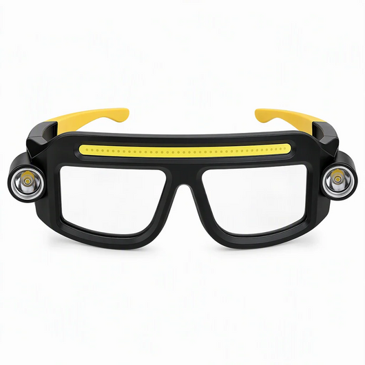 Dual Beam Rechargeable Glasses Light – Hands Free Clip-On LED Eyewear Lamp, Type-C Charging Head Light for Hiking, Repairing & Night Reading