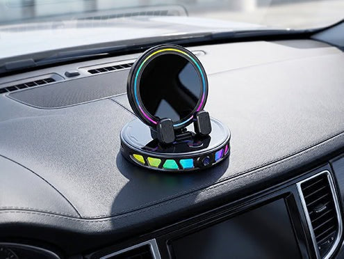 Car mount positioned near the center console