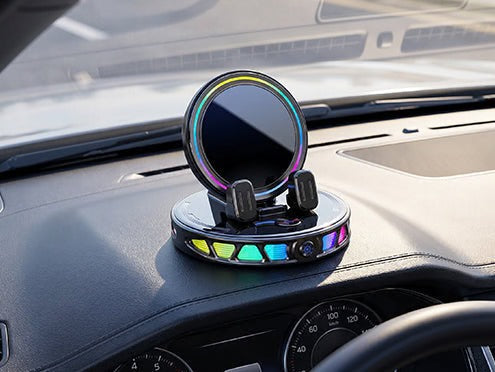 Car mount placed on the dashboard