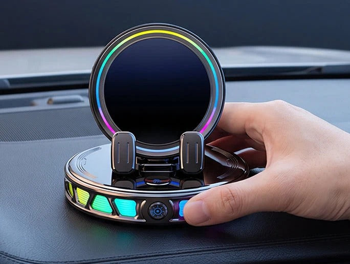 Pressing the car mount base onto the dashboard