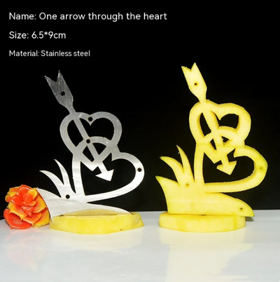Stainless steel carving mold - arrow-heart