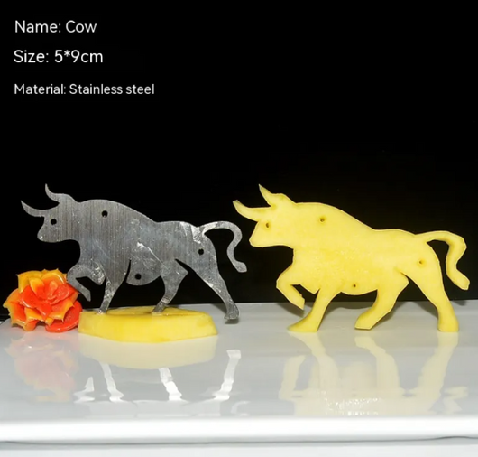 Stainless steel carving mold - cow